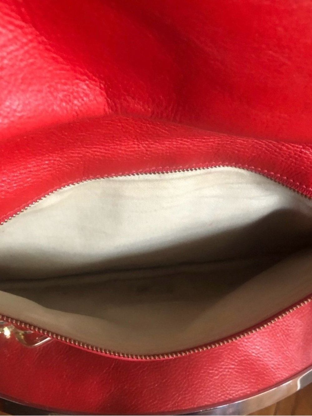 Tory Burch Bag Purse  Bombe Reva Tory Red Leather Clutch & Shoulder Bag Red - Picture 8 of 12